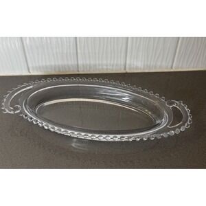 Imperial Candlewick Beaded Glass Double Handle Celery Tray Relish Dish 13.5" EUC